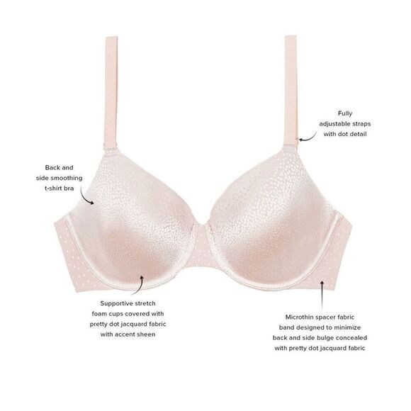 Wacoal NWT Back Appeal Underwire Bra Crystal Pink Bra 36D - Picture 4 of 7